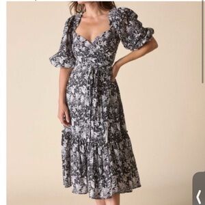 ST ROCHE Romaine Wrap Dress - Black&White